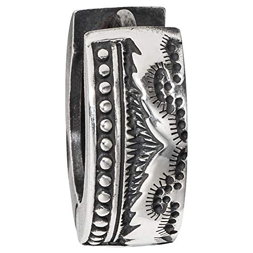 cai Herren Single Creole 925 - Sterling Silber 1 4cm oxidiert ohne Stein Silbergrau 132210502