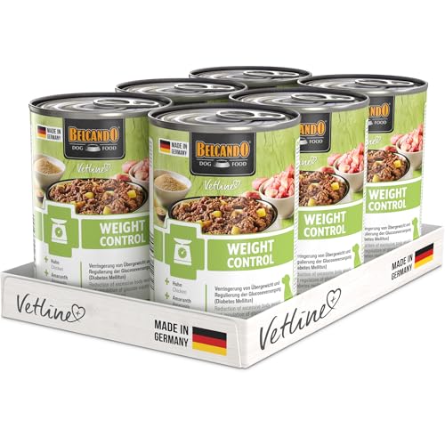 BELCANDO Vetline Weight Control Diätfutter 6 400 g Nassfutter bei Übergewicht Diabetes Mellitus Kalorienreduzierte Rezeptur Made in Germany