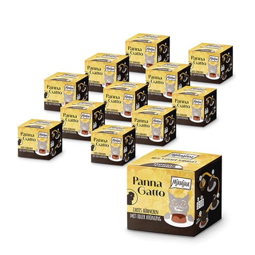 MjAMjAM - Premium Nassfutter für Katzen - Panna Gatto - zartes Hühnchen mit edler Krönung 12er Pack 2x80g getreidefrei