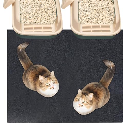Iouyjiu Kitten Litter Box Matte waschbares Haustier-Trapping-Pad schnelle Saugfähigkeit perfekt für Katzenbett Wohnzimmer Balkon und Haustieraktivitäten 121 x 127 cm Dunkelgrau