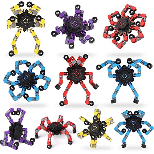 15PCS Roboter DIY Verformbare Fingerspitze Gyro Finger Spinning Schreibtisch Geburtstag Geschenk Klassenzimmer Preise Party Gunst