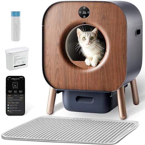 PAWBBY P1 Ultra Katzenklo Selbstreinigend Selbstreinigende Katzentoilette TÜV-Zertifizierung Anti-Klemm- Pflanzendesodorierendes Design App-Steuerung Extra Groß für Mehrere Katzen