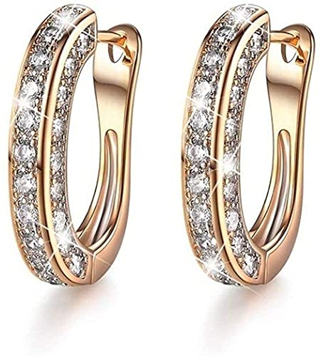Glänzende Luxus-Ohrringe für Damen rostfrei helle Strass-Ohrringe Diamant-Creolen runde Diamant-Ohrringe Ohrpiercing-Ohrringe Gold praktisch und professionell