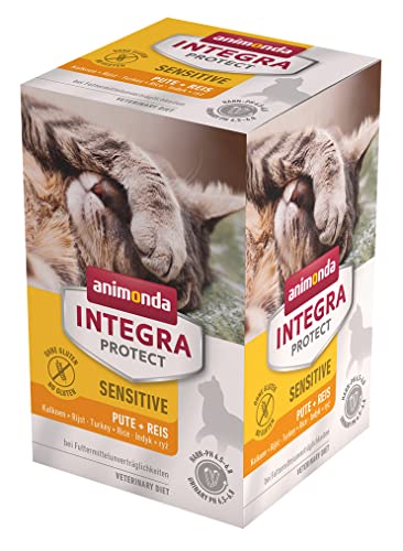 animonda Integra Protect Katze Sensitive Diät Katzenfutter Nassfutter bei Futtermittelallergie mit Pute Reis 6 x 100 g