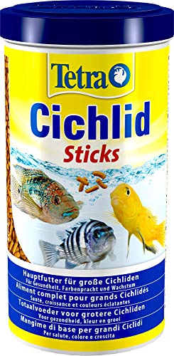 Tetra Cichlid Sticks - Fischfutter für alle Cichliden und andere große Zierfische schwimmfähige Futtersticks 1 Liter Dose