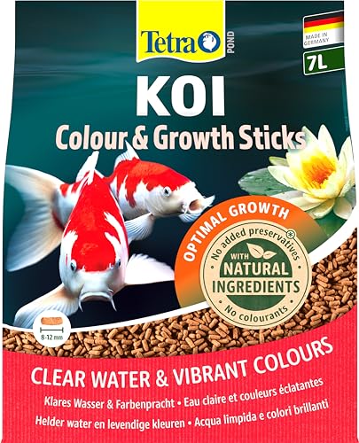 Tetra Pond Koi Sticks Colour Growth - Koi-Futter für natürliche Farbenpracht gesundes Wachstum von größeren Koi-Fischen 7 L Beutel
