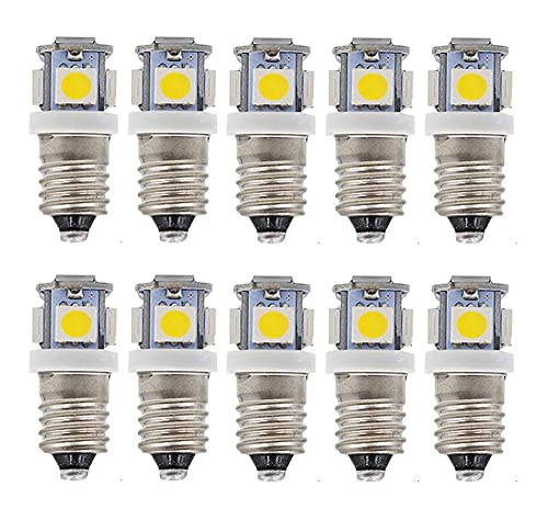 ShuoHui 10x LED Birne Warmweiss E10 6V Volt AC DC Fahrrad 5 SMD Schraubsockel Lampel 3000K