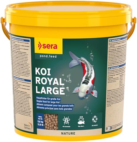 sera Koi Futter Royal Large 21 l 5 8 kg Hauptfutter für Koi ab 25 cm Teichfutter frei von Farb- Konservierungsstoffen Leicht verdaulich wasserfreundlich Fischfutter Teich