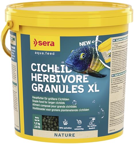 sera Cichlid Green XL Nature 3 8 L 1 3kg   Hauptfutter mit 10 % Spirulina für größere herbivore Futter für Malawi