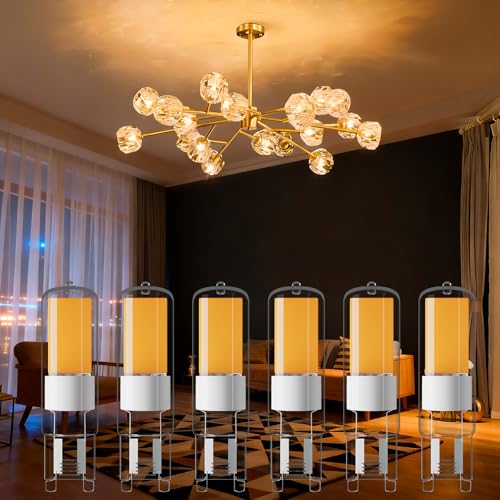 sailsco G9 LED Warmweiß 2700K 2W LED Leuchtmittel Ersatz 21W Halogenlampe G9 Glühbirne 200 Lumen Kein Flackern Energiesparende Kleine Birne Nicht dimmbar 6 Stück