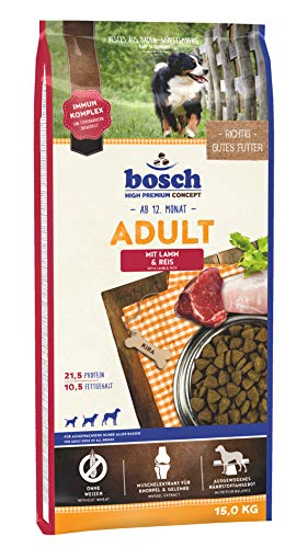 bosch HPC Adult mit Lamm Reis Hundetrockenfutter fÃ¼r ausgewachsene Hunde aller Rassen 1 x 15 kg