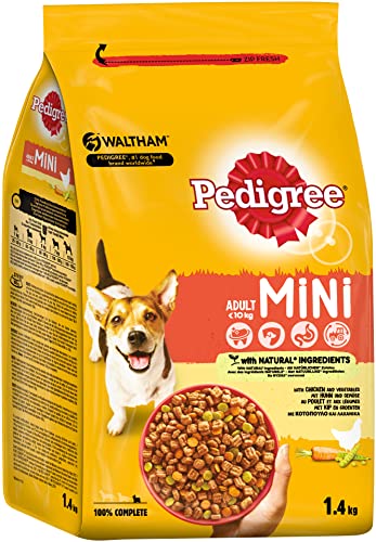 Pedigree Adult Trockenfutter für kleine Hunde 10kg 6 Beutel 6x1 4kg Hundefutter mit Huhn und Gemüse hergestellt mit natürlichen Zutaten ohne Zusatz künstlicher Aromastoffe