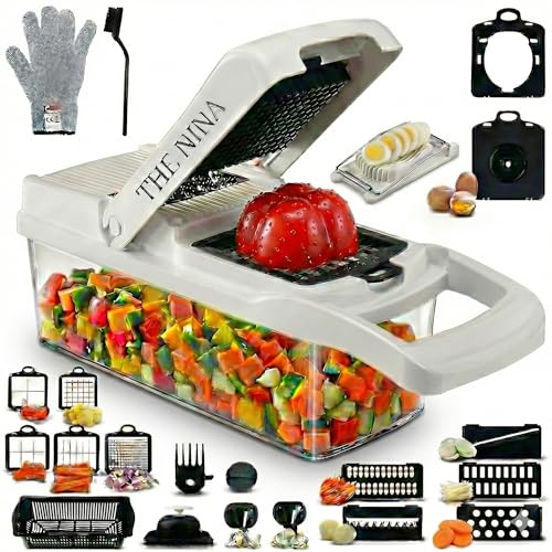 Gemüseschneider Mandoline Zwiebelzerkleinerer Kartoffelschneider Gurkenhobel Zwiebelhacker Spiralschneider Küchen Gadgets Multischneider nicer dicer salad chopper THE NINA