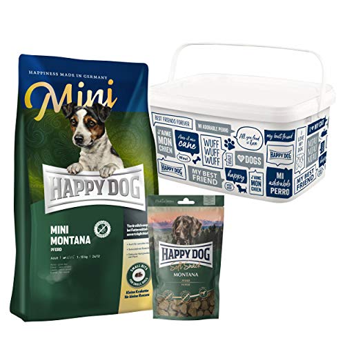 Happy Dog Mini Montana 800 g Softsnack Montana 100 g 6 2 Liter Futtereimer inklusive Deckel
