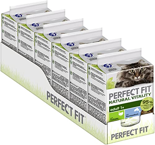 PERFECT FIT Adult 1 Premium Katzenfutter nass   36x50g Portionsbeutel   mit Hochseefisch und Truthahn   Nassfutter für   ohne Getreide