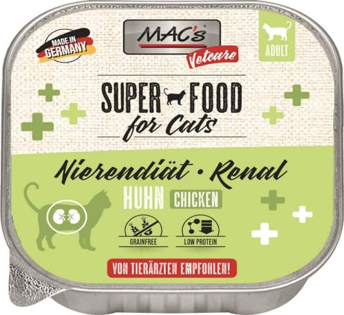 Mac s Cat Vetcare Premium Nassfutter für Katzen spezielle Diäten 16 x 100 g Huhn Diät Niere