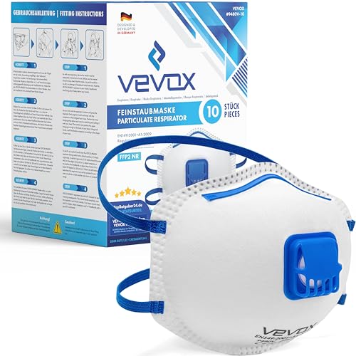 VEVOX Atemschutzmasken   Im 20er Set   Komfort Plus Abdichtung   Staubschutzmaske Ventil   Für den zuverlässigsten Schutz