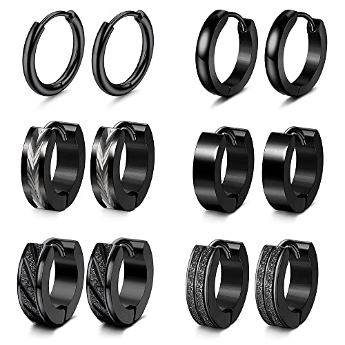 Adramata 6 Paare Hoops Earrings Männer Frauen Knorpel Helix Piercing Ohr Mode Punk für