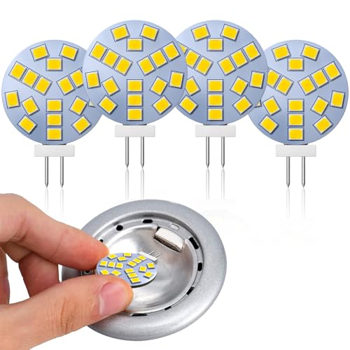 Lamptobe G4 LED 12V Tageslichtweiß 2W entspricht 20W Halogen G4 Bi-Pin-Sockel AC DC 12V 4000K 120 Weitwinkel 220LM Geeignet zum Unterbauleuchte Nicht Dimmbar 4er Pack