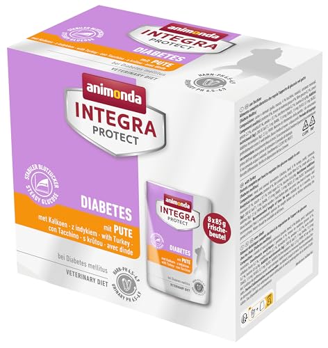 INTEGRA PROTECT Diabetes Pute 8x 85g Tierarzt empfohlen bei Harnsteinen Veterinären entwickeltes Ergänzungsfutter für erwachsene