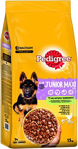 Pedigree Junior - Hundetrockenfutter mit Huhn und Reis - für große Hunde ab 25 kg - 15 kg
