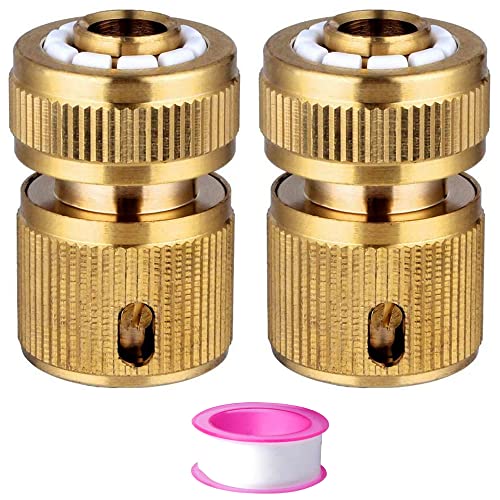 2 Stück Messing Schlauchverbinder 1 2 Zoll Schlauchanschluss Wasserhahn Gartenschlauch Anschluss Schnellkupplung Druckluft Adapter Wasserhahn Gartenschlauch für Rohr Verbinden Gartengeräte
