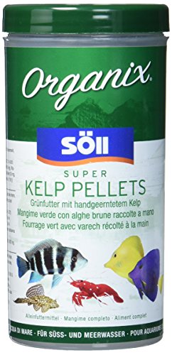 Söll Organix Super Kelp Pellets 490 ml   Grünfutter mit Vitaminen Spurenelementen Fischfutter für Pflanzenfresser wie Garnelen Krebse Welse Cichliden im Aquarium