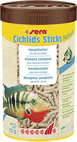 sera Cichlids Sticks Nature 250 ml 52 g - Basisfutter für größere Cichliden Barschfutter fürs Aquarium Fischfutter Aquarium
