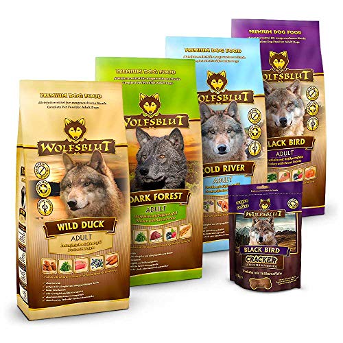 Wolfsblut - Mixpaket Trockenfutter groß - 4 x 2 kg 225 g Cracker - Getreidefreies Hundefutter