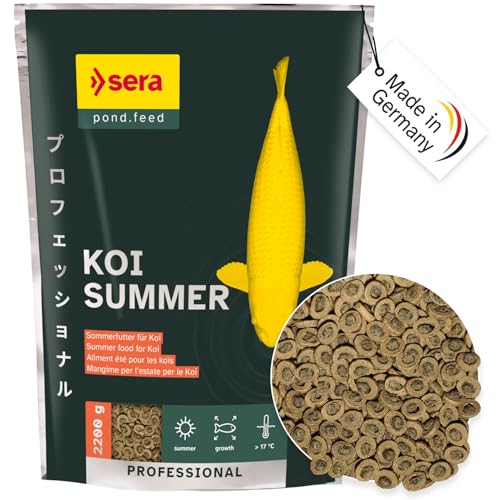 sera Koi Professional Summer Koifutter 2200 g Optimales Wachstum Energie bei Über 17 C Hochwertige Co-Extrusion für Verdaulichkeit Vitamine Mineralien für kräftiges Immunsystem