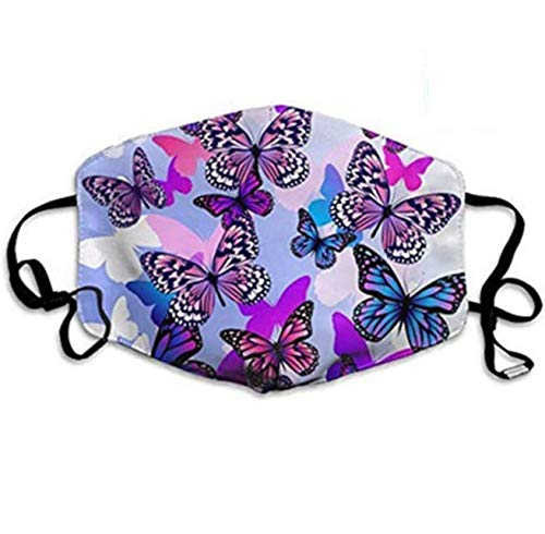 Youning Kinder Mundschutz mit Motiv Schmetterling Bandana Waschbar Mundschutz Multifunktion Mundschutz wiederverwendbar Atmungsaktiv Sport Halstuch Bunt 3D Drucken Earloop-Schal A5