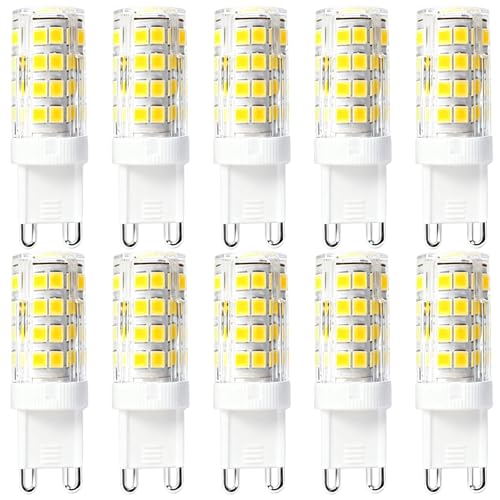 Behogan 10 Stück G9 LED Lampe Warmweiß 5W Energieeffizient G9 LED Lampe Langlebig 52 LEDs G9 LED Leuchtmittel Warmweiß Keramikbasis LED Lampen Warmweiß für Innenbeleuchtung und Draußen