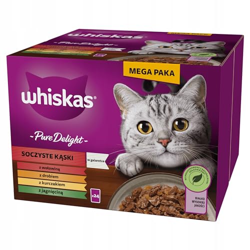 Whiskas Pure Delight Klassisches Ragout in Gelee Portionsbeutel Multipack 24 x 85g