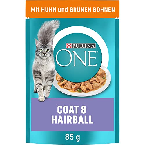 PURINA ONE Coat Hairball Katzenfutter nass in Sauce mit Huhn 26er Pack 26 x 85g