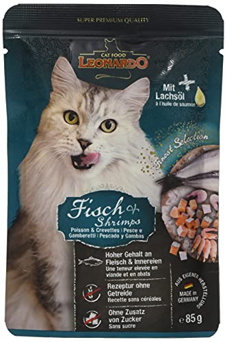 Leonardo Nassfutter für Katzen im Frischebeutel Fischmenü 16x85g