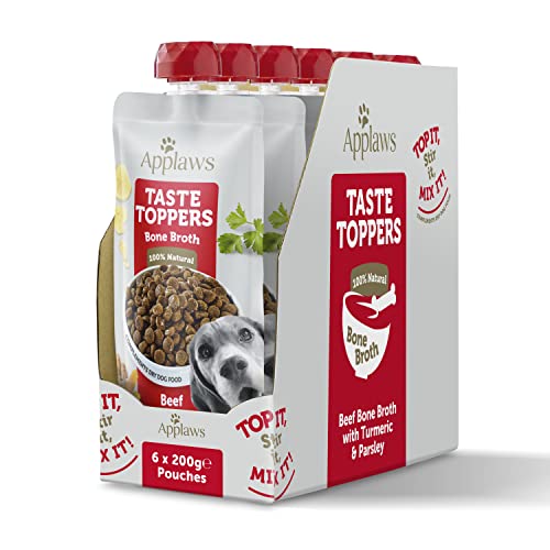  Taste Toppers 100% natÃ¼rliche Hundefutter Topper RinderbrÃ¼he fÃ¼r trockene Hundefutter 6x 200g Beutel
