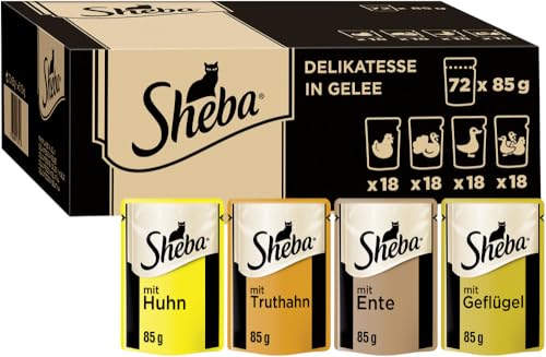 Katzenfutter nass   72x85g Portionsbeutel   Geflügel Variation Gelee   für   1 Großpackung