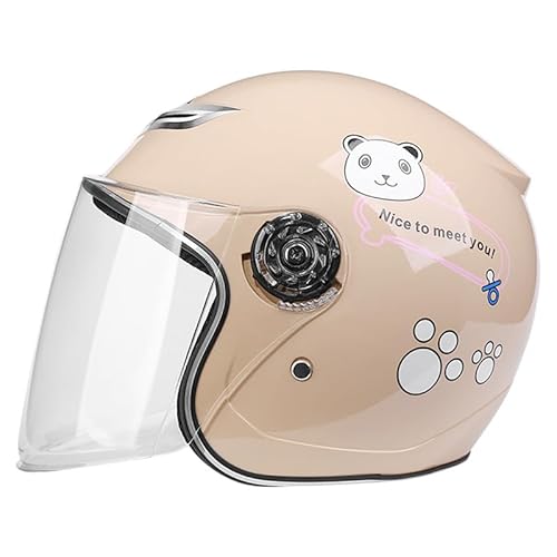 Kinder Jugend Fahrradhelm Niedliche Jungen Mädchen Sicherheit Helm Motorradhelm Skateboardhelme Kinderhelm für Fahrrad Laufrad Scooter für Mädchen Jungen Kinder-Beige