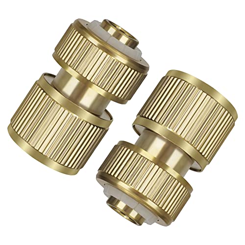 Messing Schlauchanschluss 2 Stück Schlauchverbinder 1 2 Zoll Gartenschlauch Schnellkupplungen einfach anzuschließen Schlauchverbinder Adapter sind für Küchenarmatur Wasserhahn und GartenschläUche