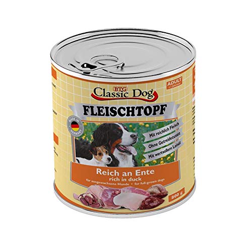 Classic Dog Adult Fleischtopf Pur Reich an Ente 6X 800g Hundefutter