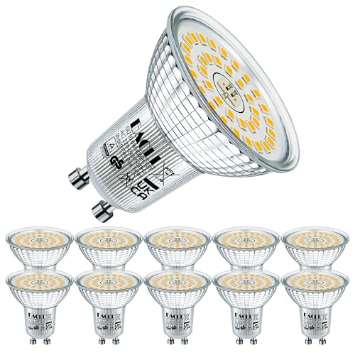 EACLL GU10 LED 4000K 6W Ersetzt 100W Halogen Leuchtmittel 10er-Pack Neutralweiss 745 Lumen Birnen AC 230V Flimmerfrei Strahler Abstrahlwinkel 120 Grad Spot Nicht Dimmbar Reflektorlampen
