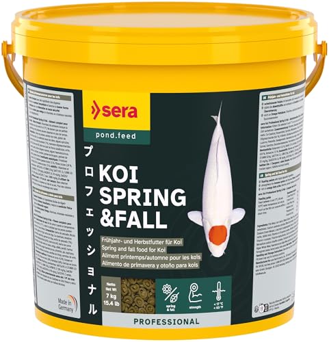 sera Koi Futter Professional Spring Fall Koifutter 7 kg 21 l leicht verdaulich unter 17 C stärkt Immunsystem Co-Extrusion Verfahren Krankheitsvorbeugung optimale Winter-Vorbereitung