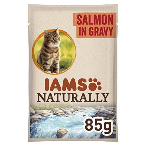 IAMS Naturally Cat Lachs Frischebeutel 1er Pack 1 x 85 g