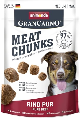  Meat Chunks Rind pur 80g purer Fleisch Premium Hundesnack für mittlere große Erwachsene getreidefreie Hundeleckerlis für ausgewachsene
