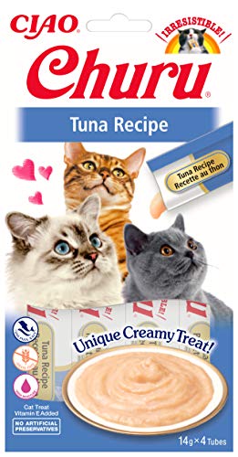 INABA Churu Sticks - Katzen Leckerlie zum Füttern aus der Hand - Köstliche leckbare Katzensnacks - Thunfisch