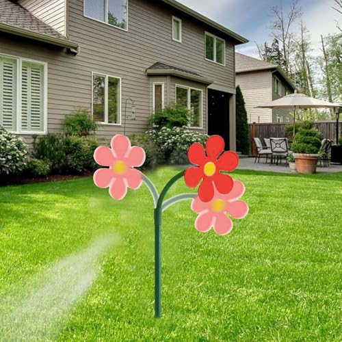 Generisch Rasensprinkler Tanzende Blume Sprinkler Blume farblich Sortiert Bewässerung Sprenger beweglich Spritzblume der ideale Spaß für den Garten Wasserspiele zur Gartenbewässerung Weiß