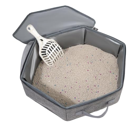 Tragbare Katzentoilette 17 32 Zoll Auslaufsicherer Wasserabweisender Träger Reise-Katzenbox Mit Deckel Und Griff Tragbare Katzentoiletten Mit Deckel Für Den Einsatz Im Auto Hotel Im Freien Und