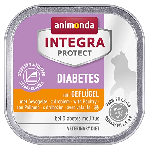 INTEGRA PROTECT Katzenfutter nass Diabetes Geflügel 16x 100g vom Tierarzt empfohlen bei Diabetes mellitus mit Veterinären entwickeltes Ergänzungsfutter für erwachsene von animonda