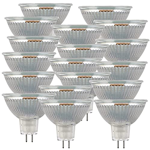 Luminea Gu5.3 LED-Lampen 18er-Set LED-Spots mit Glasgehäuse GU5.3 3 W 250 lm LED-Leuchtmittel Warmlicht LED-Lampen für Gu5.3-Fassungen Deckenlampe