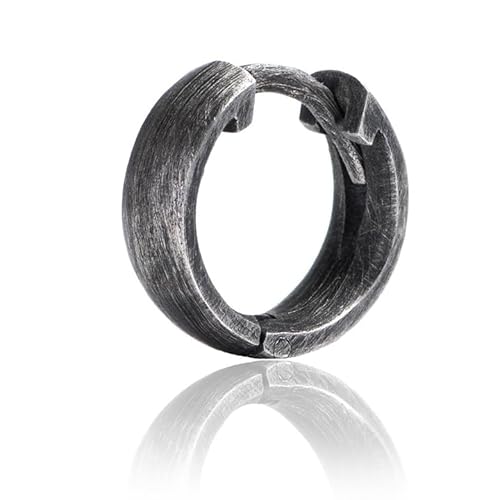 REYTEL Handgefertigt Ohrringe Silber 925 THE HOOP Kleine Creolen Wikinger Ohrring für Herren Damen Durchmesser 1 15CM Ausgefallene Schmuck Geschenk für Frauen Männer